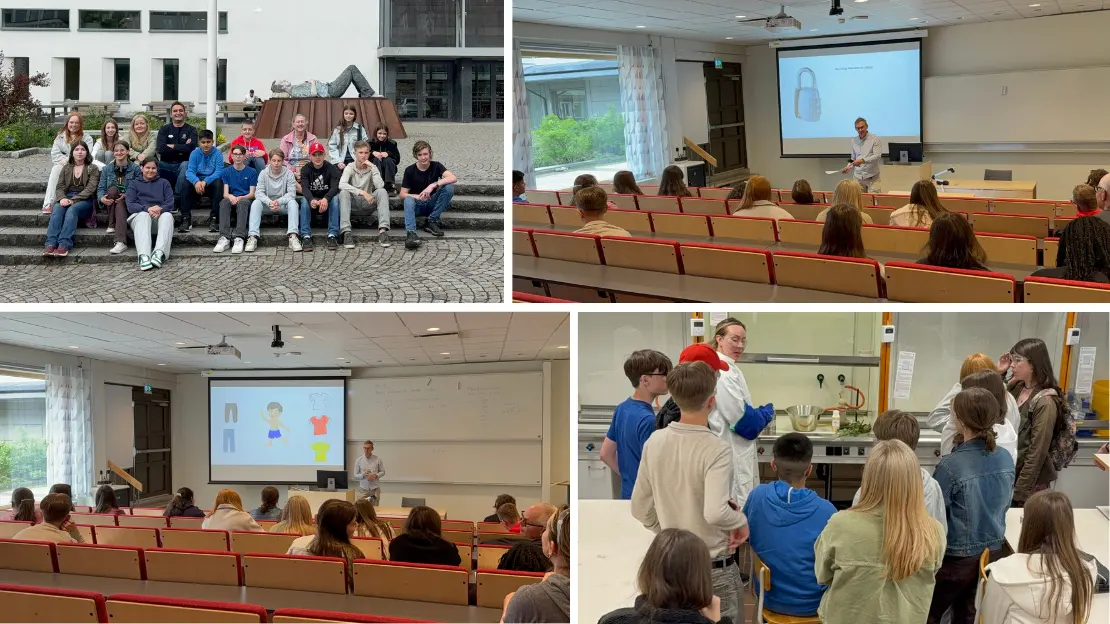 Mogaskolan klass 7F på studiebesök på högskolan i Borås. 