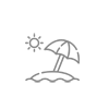 ikon ö med sol och parasol
