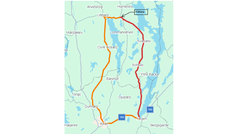 Karta över vägarbete från Kättarp mot Fegen