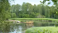 badbryggan i svenljunga tätort på håll. 