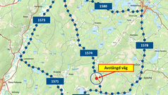 Karta över avstängd väg för brounderhåll nära Passarp