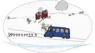 ritning på skolbuss
